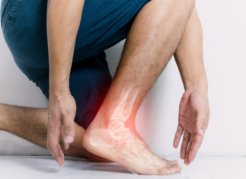 Inflammation felt in the ankle bone 
