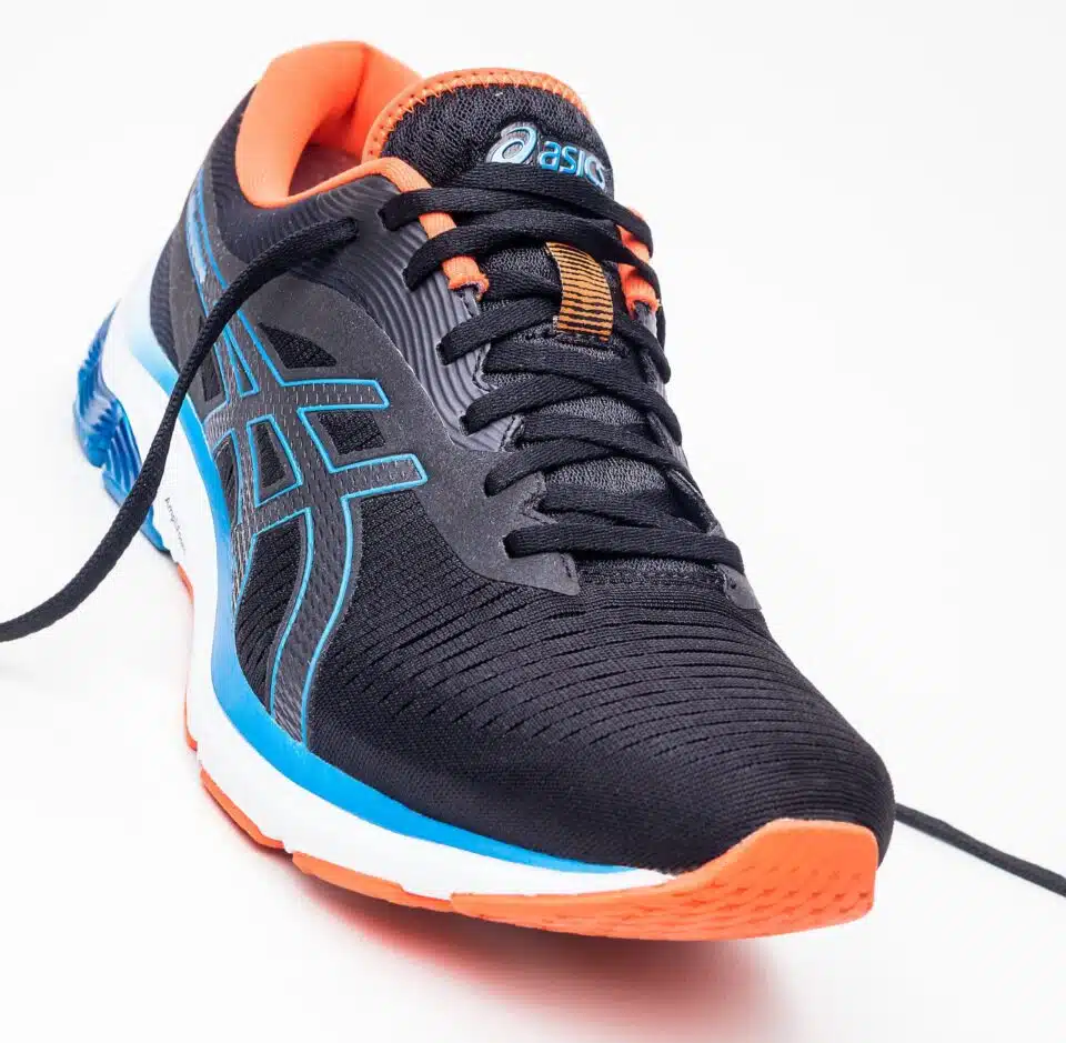 A pair of Asics running shoes