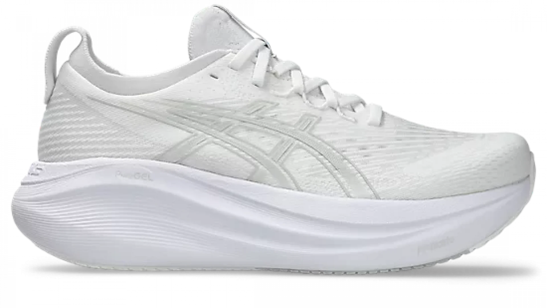 ASICS Gel Nimbus is white with white background