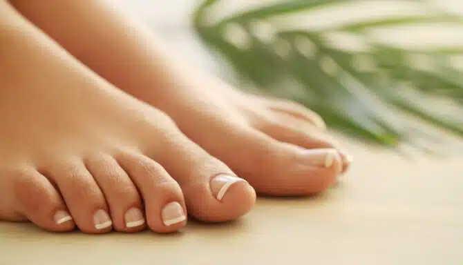Close up woman with healthy nails
