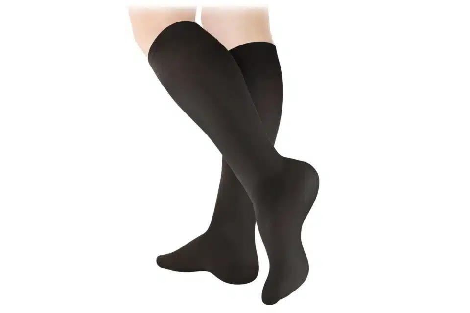 Knee high compression stockings for varicose veins