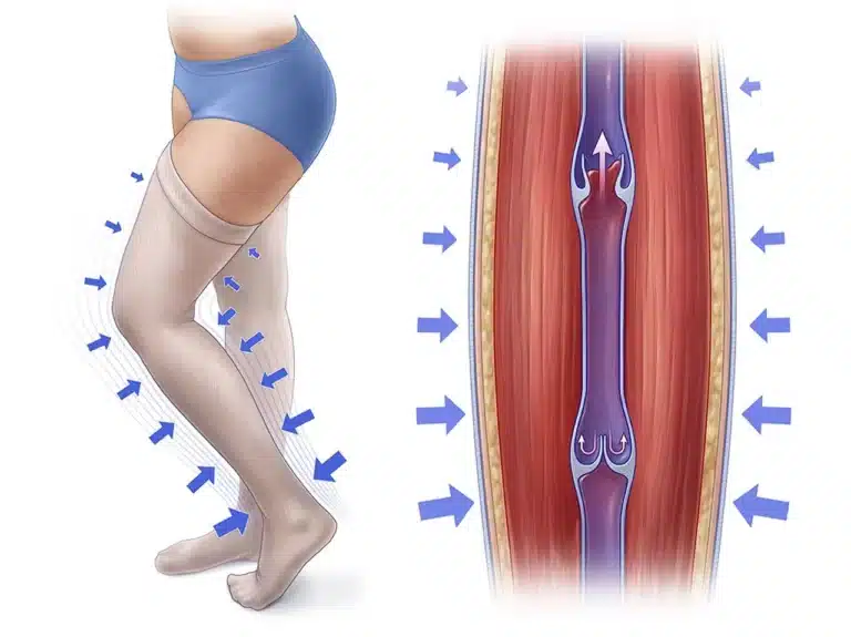 Illustration of how compression therapy works