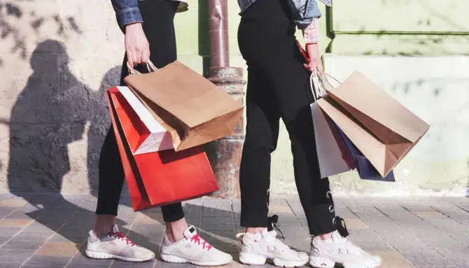 Two women out shopping shoe shopping tips