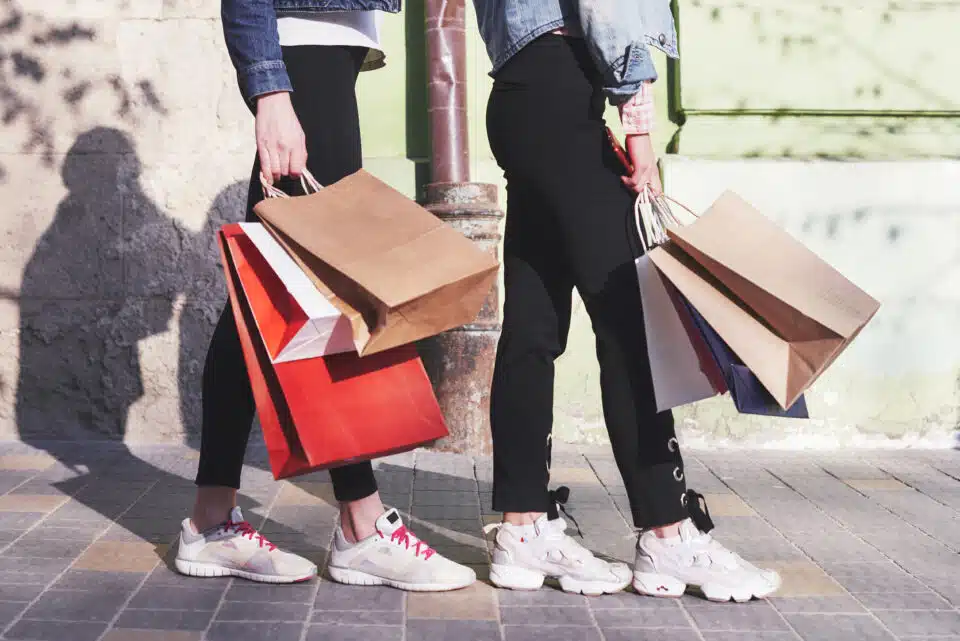 Two women out shopping shoe shopping tips